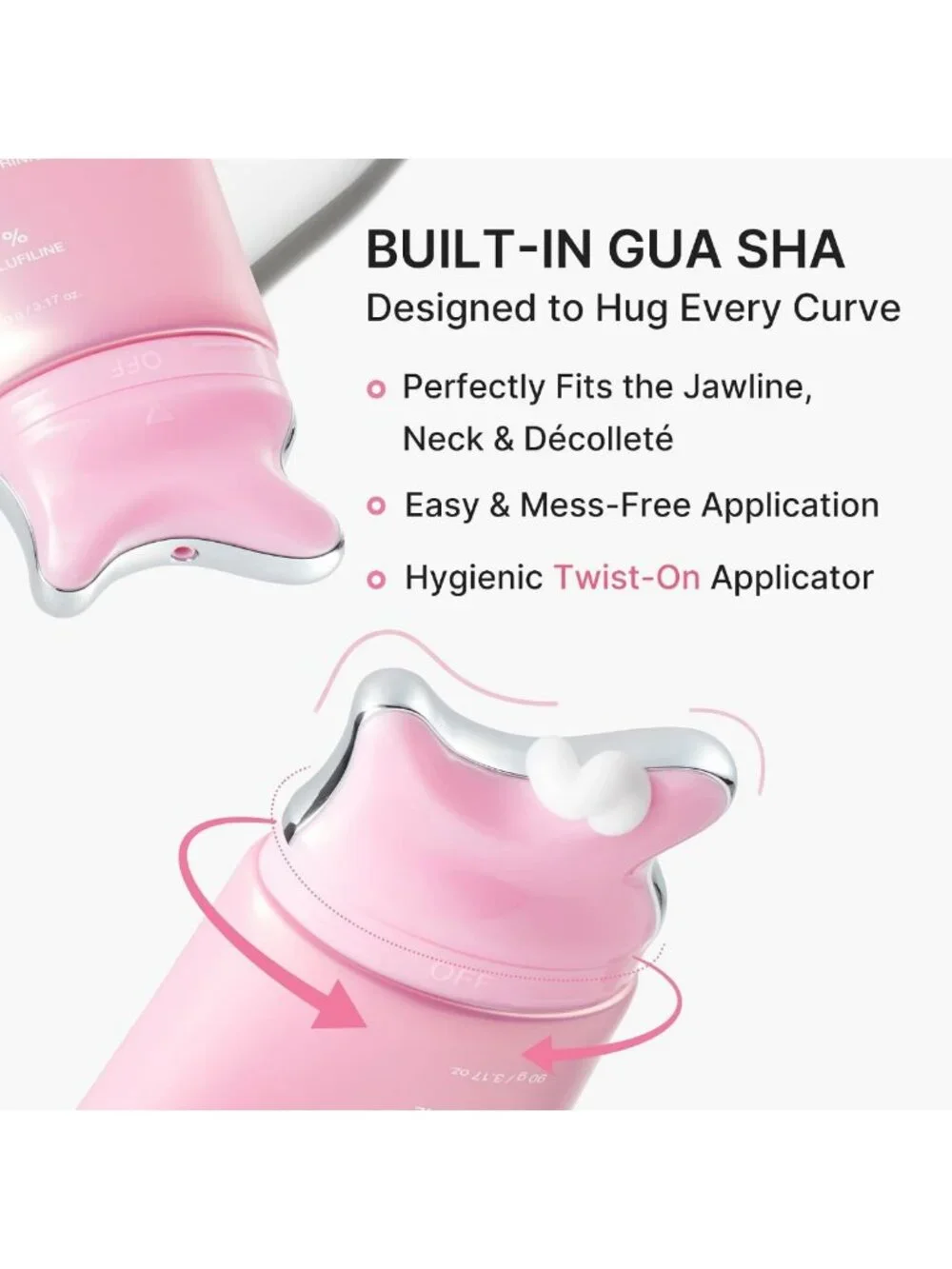 Firming Neck Wrinkle Cream with Gua Sha Massager | Contour & Smooth Fine Lines